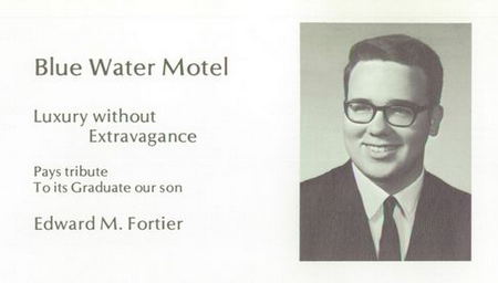 Blue Water Motel - 1970 Yearbook Ad